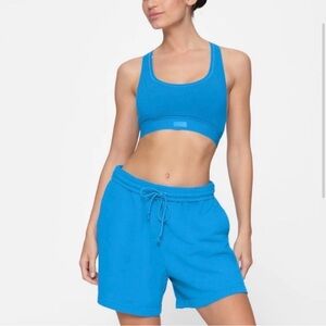 SKIMS French Terry Lounge Shorts Mykonos Blue L